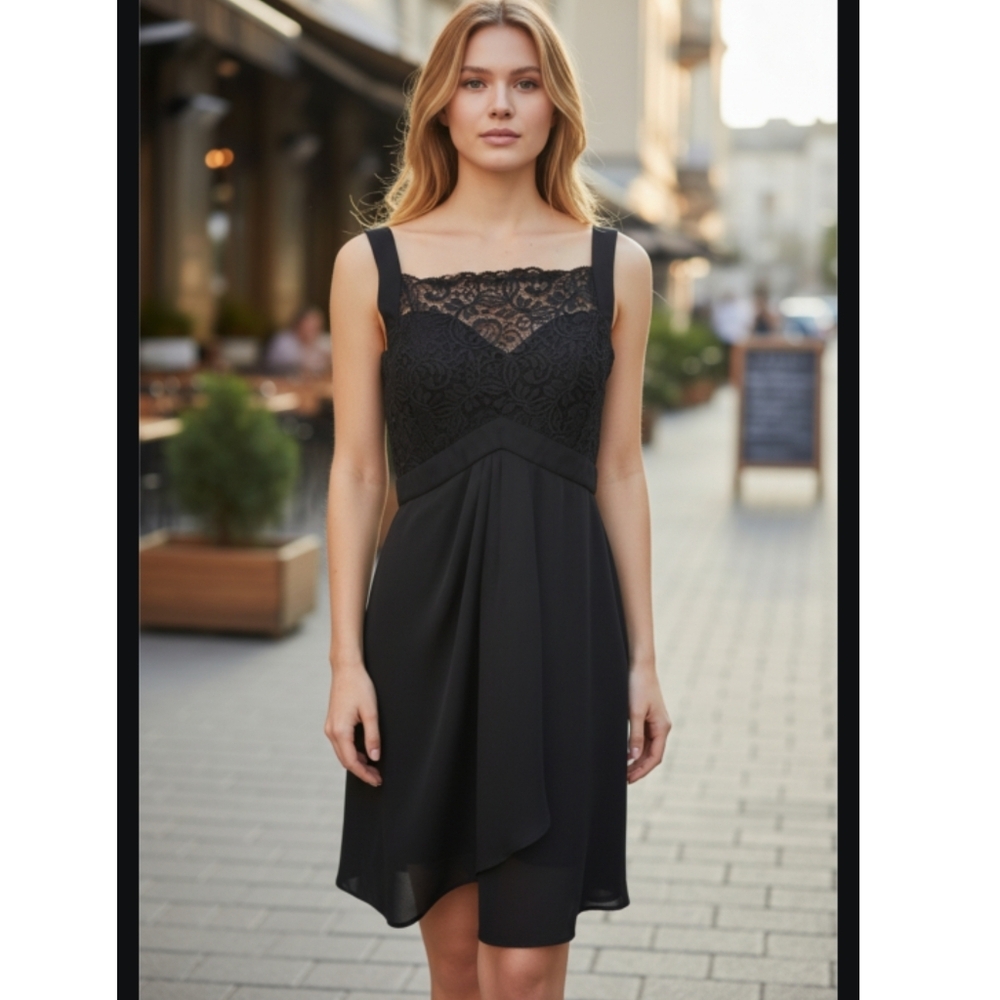 Vintage Morton Myles Size M Black Cocktail Dress